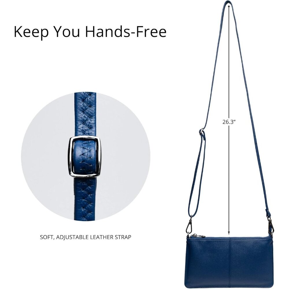 Versatile Pebble Pattern Leather Wristlet - Styli… - image 3